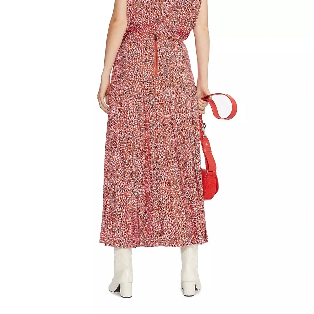 NWT Ted Baker Zandi Printed Knife Pleat Split Midi Skirt Size 6 (2XL) - Picture 6 of 12